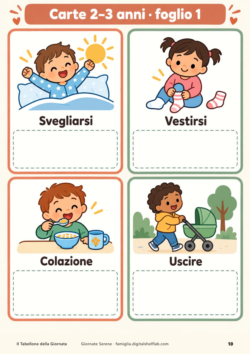 Le carte delle routine con i pittogrammi, da ritagliare
